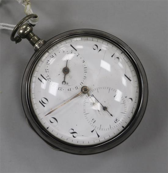 An early 19th century silver verge calendar pocket watch by Thomas Byard, London.